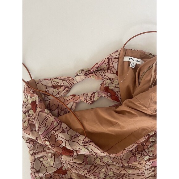 BTFL-Life (Nordstrom) Women's Terra Cotta Ruched Mini Dress Floral‎ Medium - Picture 8 of 13